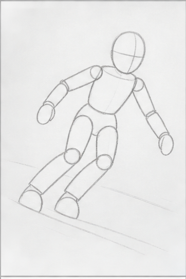 Drawing example for step 1, Build the action pose